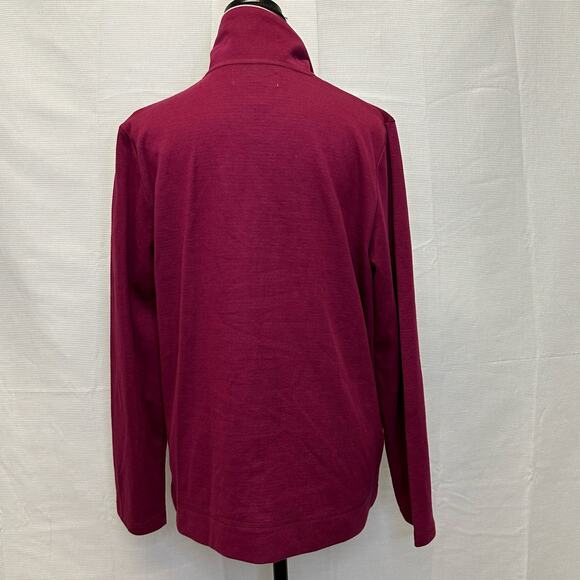 Passports Women’s Raspberry Zip-Up Size L - Cozy Cotton Blend with Pockets - Picture 2 of 9